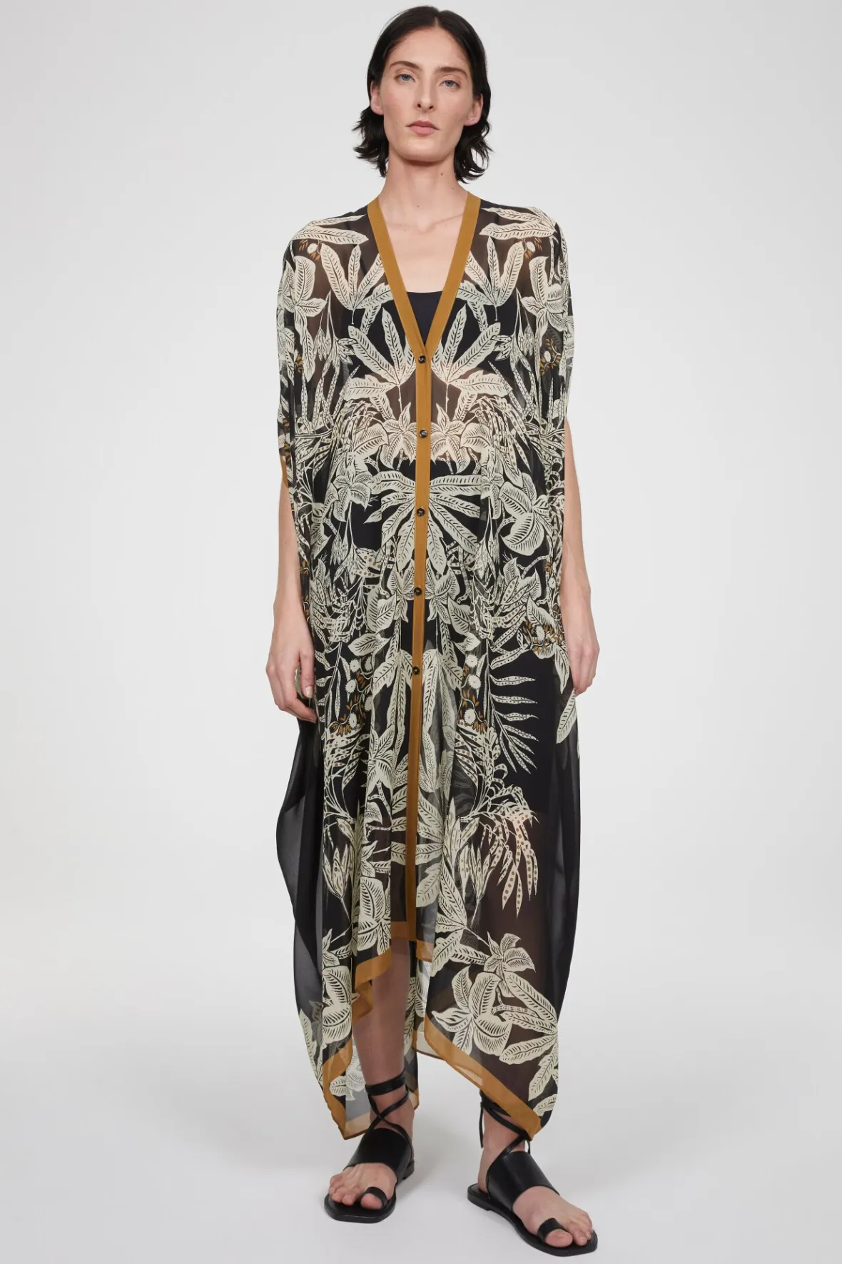 Fashion Agave Jungle Print Caftan Women Dresses & Caftans