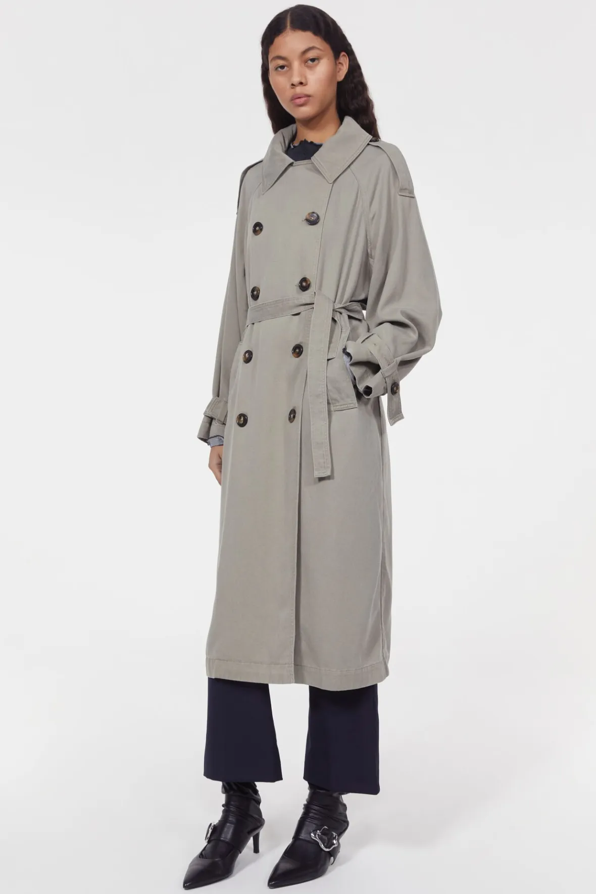 Store Lois Drape Trench Coat Women Outerwear