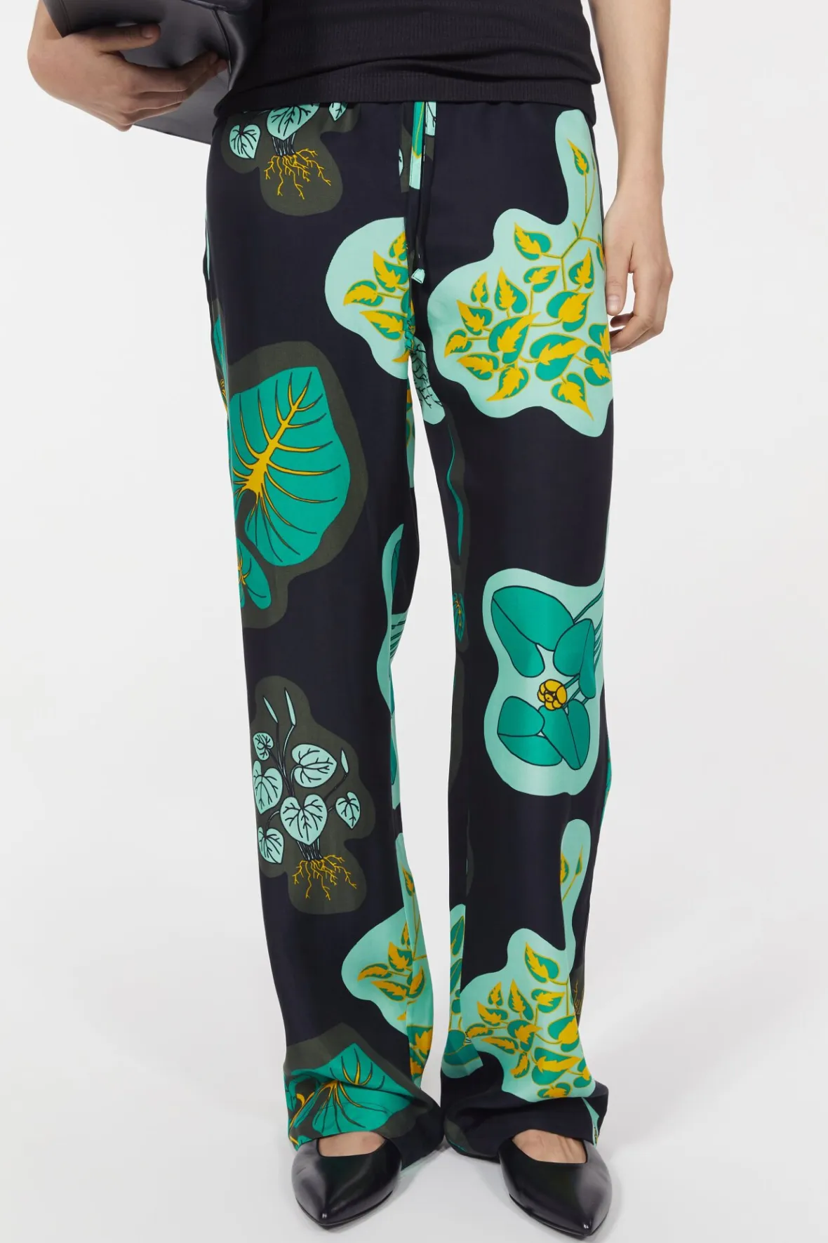 Shop Lunara Leaf Pants Women Trousers